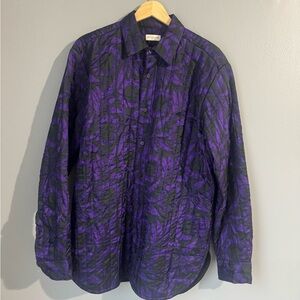 Dries Van Noten Purple and Black Quilted Shirt